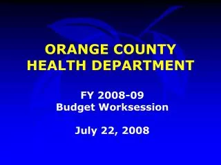 ORANGE COUNTY HEALTH DEPARTMENT