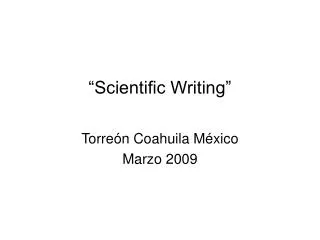 scientific writing