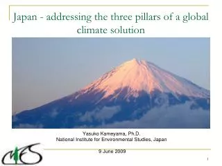 Japan - addressing the three pillars of a global climate solution