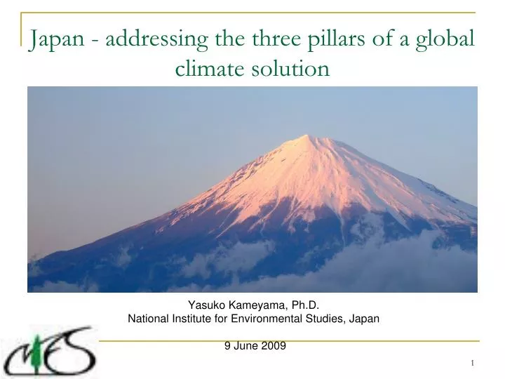 japan addressing the three pillars of a global climate solution