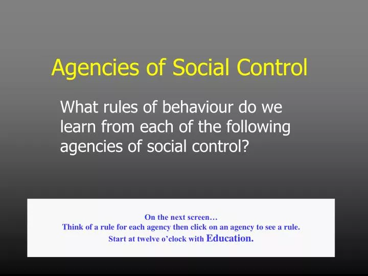 agencies of social control