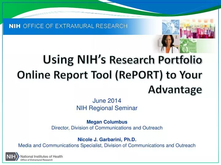 using nih s research portfolio online report tool report to your advantage