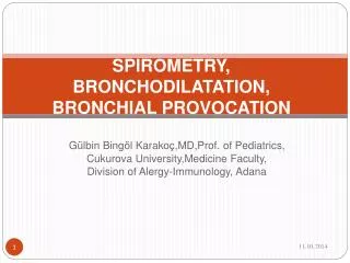 SPIROMETRY, BRONCHODILATATION, BRONCHIAL PROVOCATION