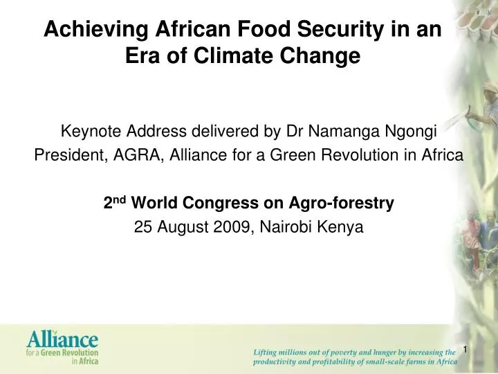 achieving african food security in an era of climate change