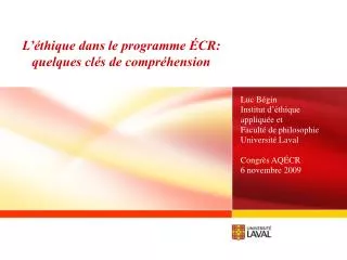 l thique dans le programme cr quelques cl s de compr hension