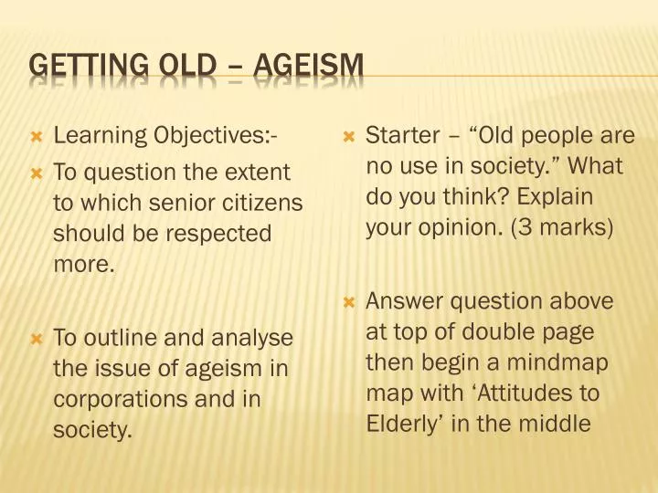 getting old ageism