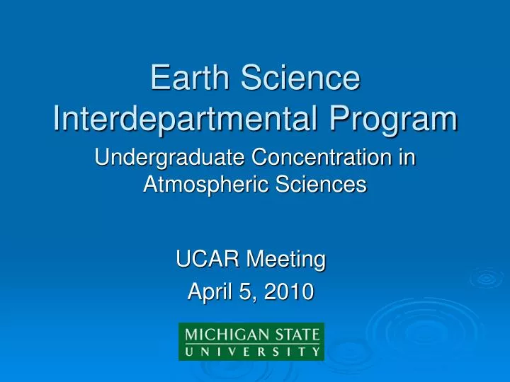 earth science interdepartmental program