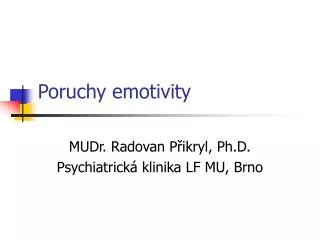 poruchy emotivity