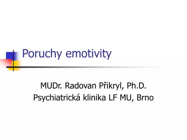 poruchy emotivity