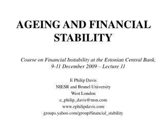 AGEING AND FINANCIAL STABILITY