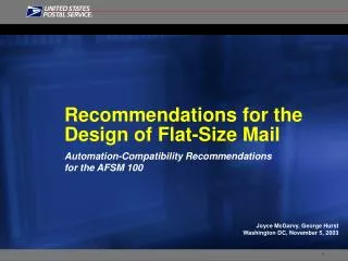 Recommendations for the Design of Flat-Size Mail