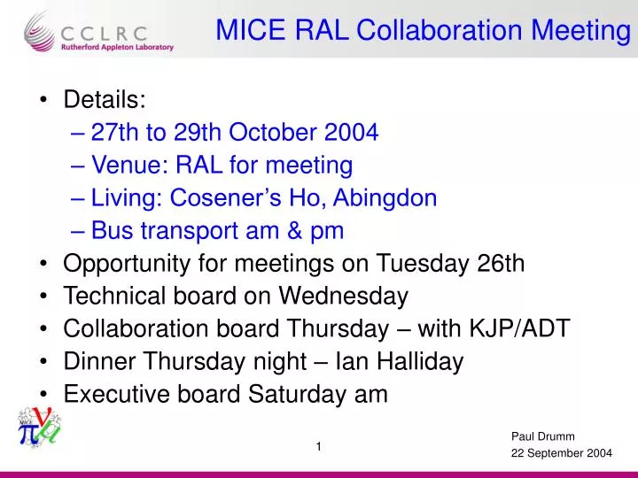 mice ral collaboration meeting