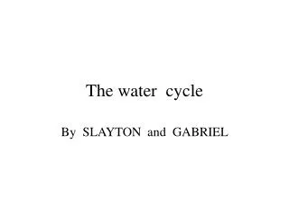 the water cycle