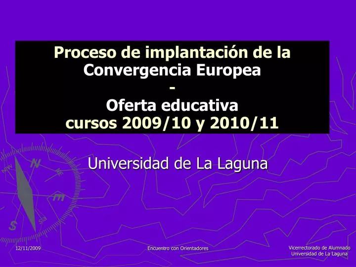 proceso de implantaci n de la convergencia europea oferta educativa cursos 2009 10 y 2010 11