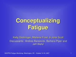 Conceptualizing Fatigue