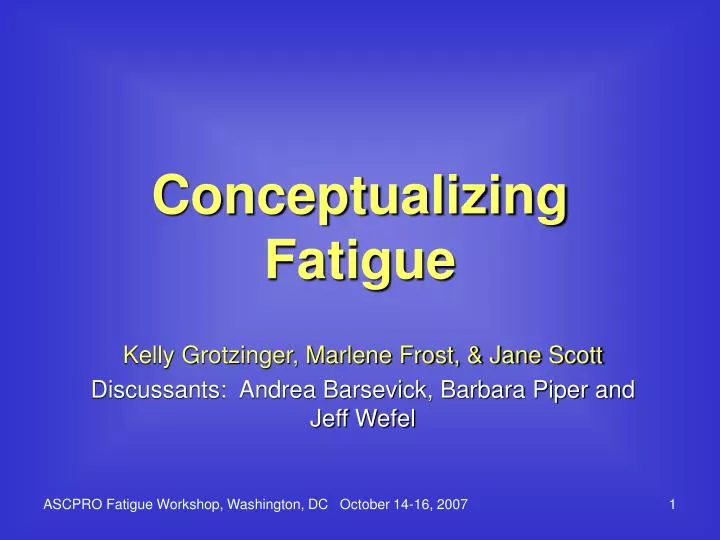 conceptualizing fatigue