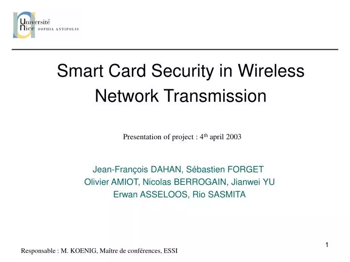 smart card security in wireless network transmission