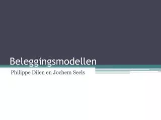 beleggingsmodellen