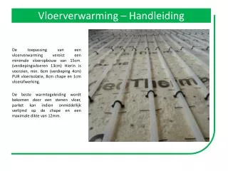 vloerverwarming handleiding