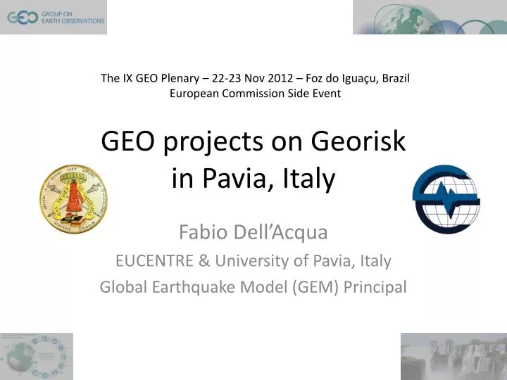 geo projects on georisk in pavia italy