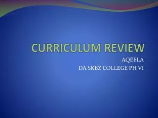 curriculum review