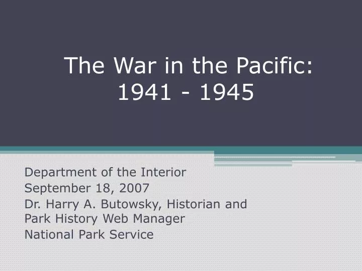 the war in the pacific 1941 1945