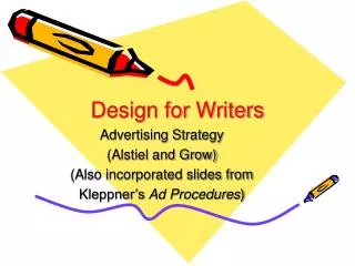 Design for Writers