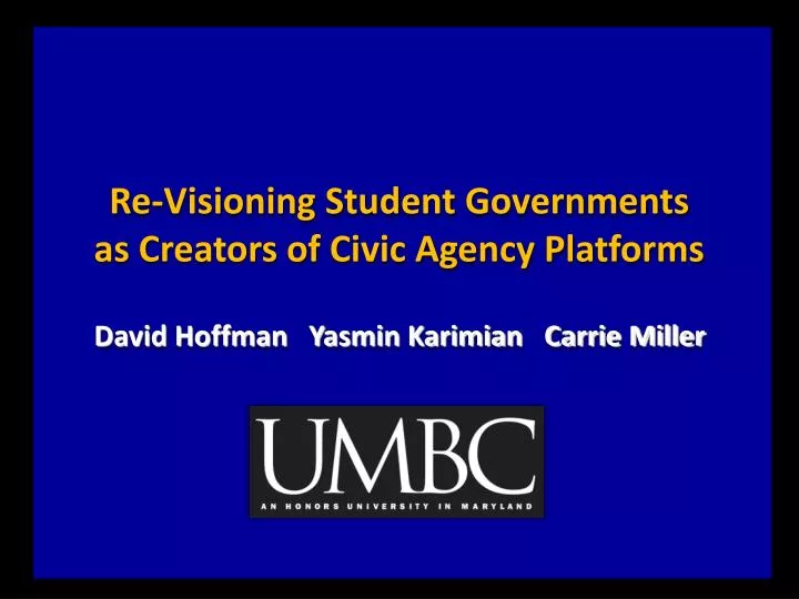 re visioning student governments as creators of civic agency platforms
