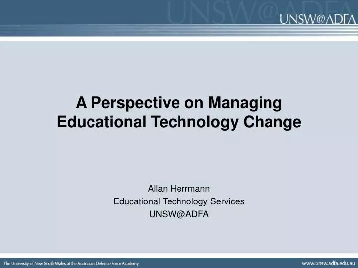 a perspective on managing educational technology change