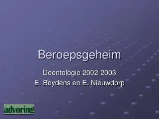 beroepsgeheim