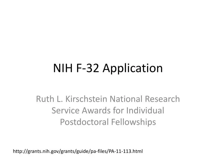 nih f 32 application
