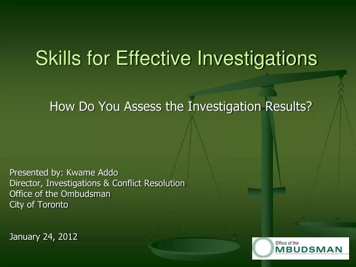 skills for effective investigations