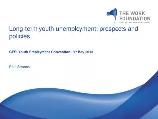 Long-term youth unemployment: prospects and policies