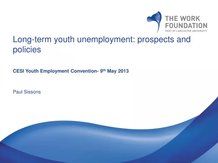 long term youth unemployment prospects and policies