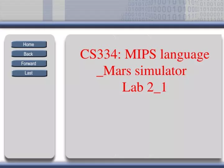 cs334 mips language mars simulator lab 2 1