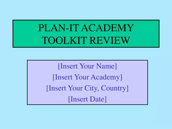 plan it academy toolkit review