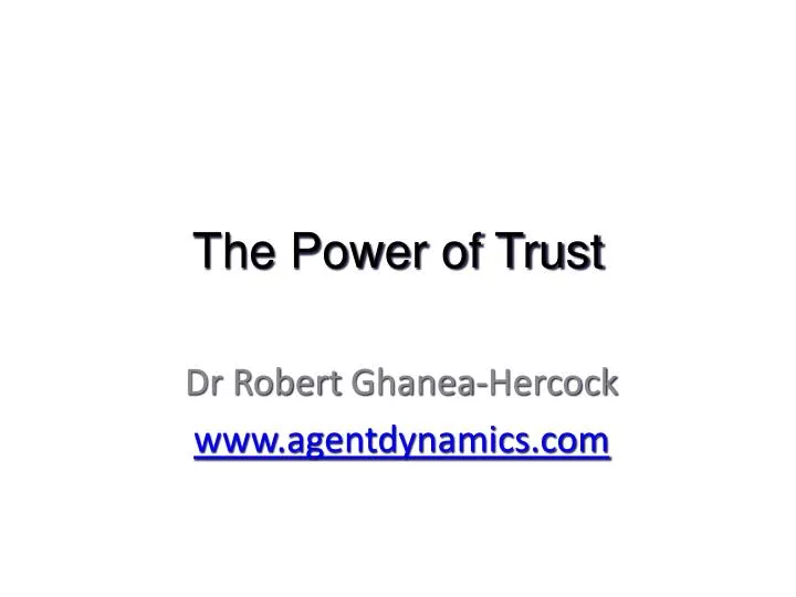 the power of trust