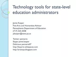 Technology tools for state-level education administrators