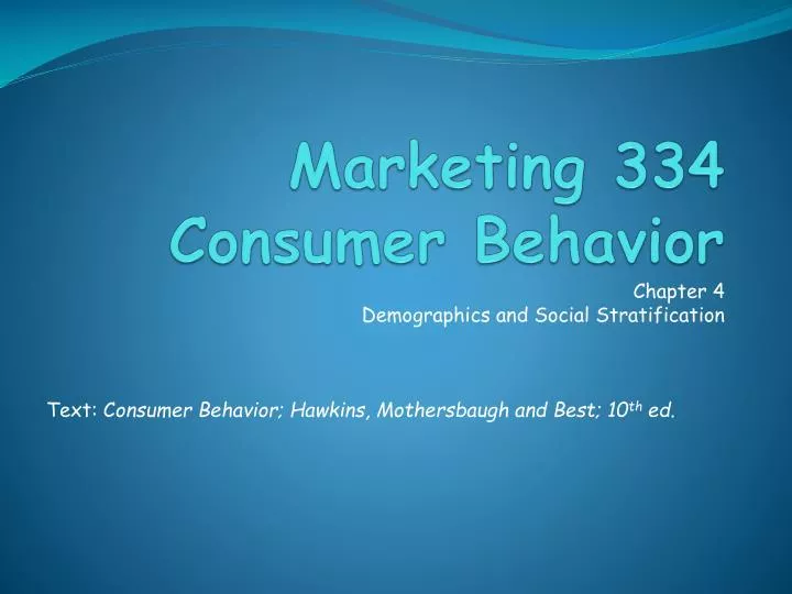 marketing 334 consumer behavior