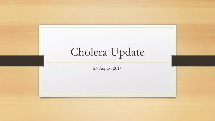 cholera update