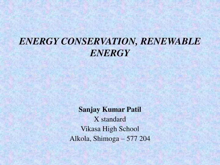 energy conservation renewable energy
