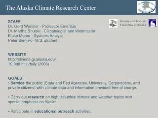 The Alaska Climate Research Center