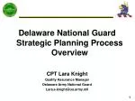 Delaware National Guard Strategic Planning Process Overview CPT Lara Knight - slide 1