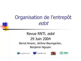 organisation de l entrep t edot