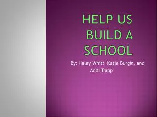 Help us build a school