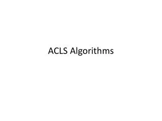 acls algorithms