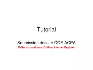 tutorial