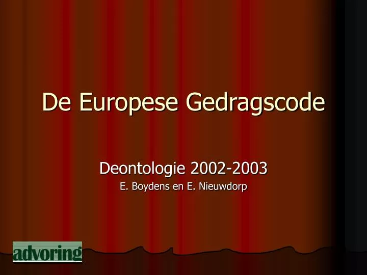 de europese gedragscode