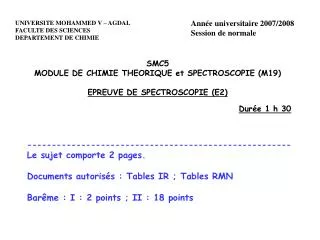 universite mohammed v agdal faculte des sciences departement de chimie