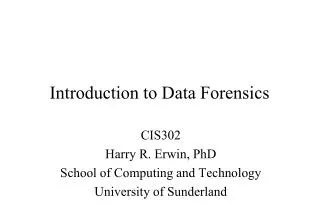 Introduction to Data Forensics